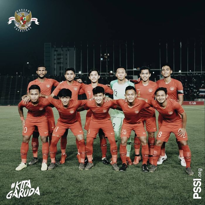 Skuat timnas U-22 Indonesia di final Piala AFF U-22 2019 melawan Thailand, Selasa (26/2/2019).