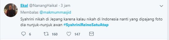 cuittan twitter netizen tentang pernikahan Reino-Syahrini