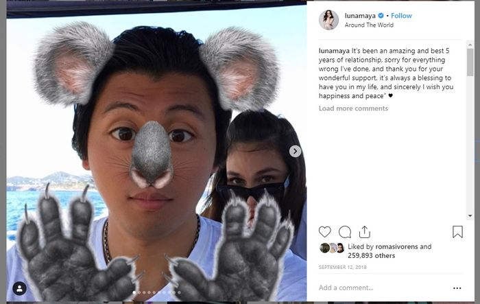 Tangkapan layar Instagram Luna Maya