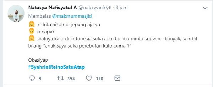 cuittan twitter netizen tentang pernikahan Reino-Syahrini