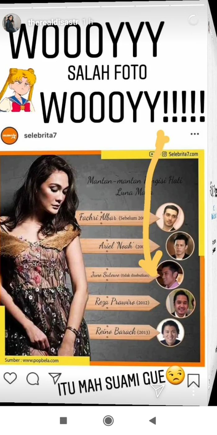 Dian Sastro Geram Wajah Suaminya Masuk Daftar Mantan Luna Maya
