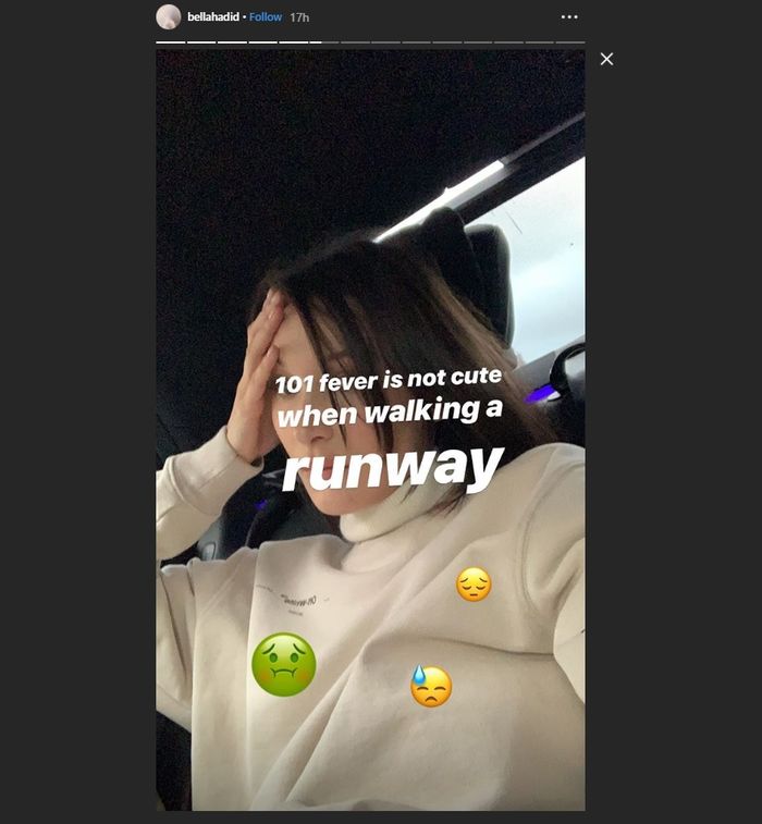 Bella Hadid demam tinggi 
