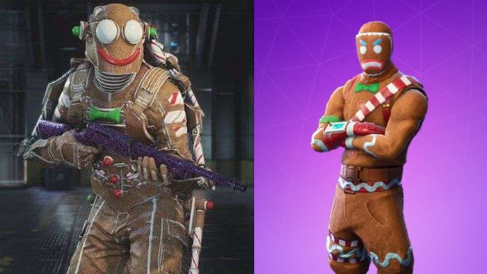 Fortnite's gingerbread men skin which is almost similar to Call of Duty