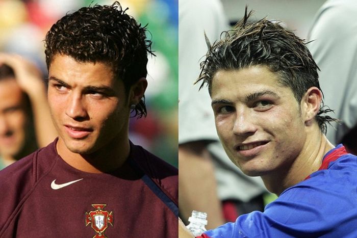 Ketampanan Cristiano Ronaldo semakin menyala, meski rambutnya masih keriting