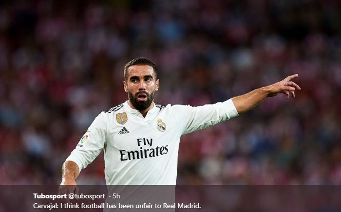 Bek sayap kanan, Dani Carvajal menganggap sepakbola tidak adil karena Real Madrid harus kalah beuntun di kandang