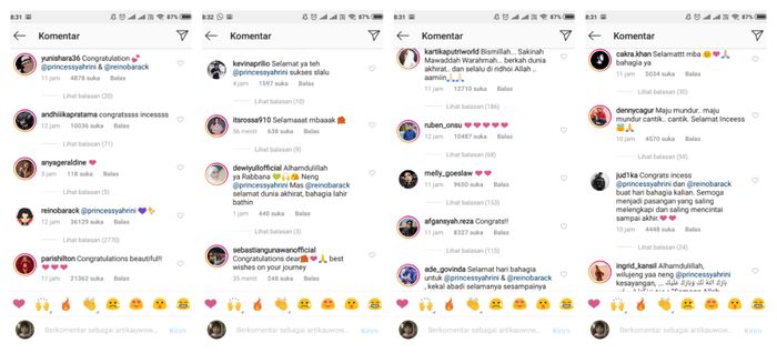Ucapan selamat dari rekan artis Tanah Air dan Hollywood