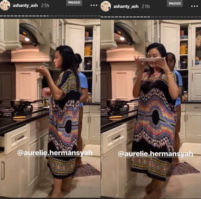 Penampilan Aurel Hermansyah saat di rumah : santai dengan balutan daster. Beda jauh dari biasanya!