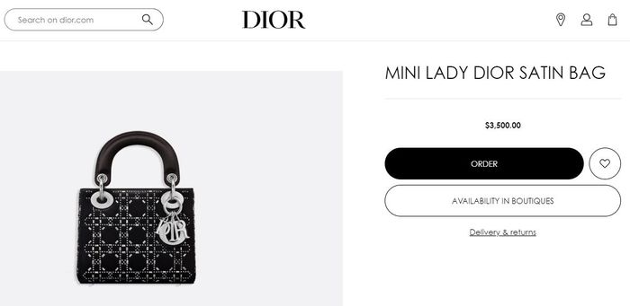 Mini Lady Dior Satin Bag