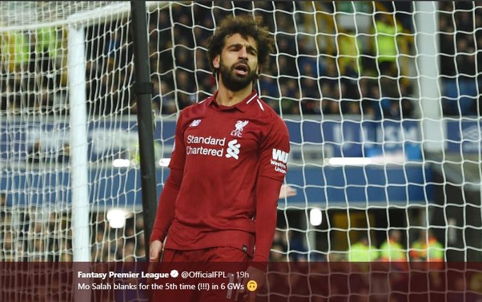 Mohamed Salah  kembali gagal mencetak gol saat Liverpool melawan Everton, hari Minggu (3/3/2019)