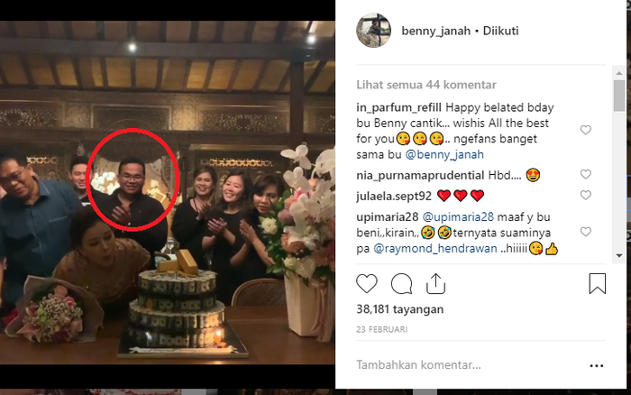 Fritz Hutapea hadir di acara ulang tahun Benny