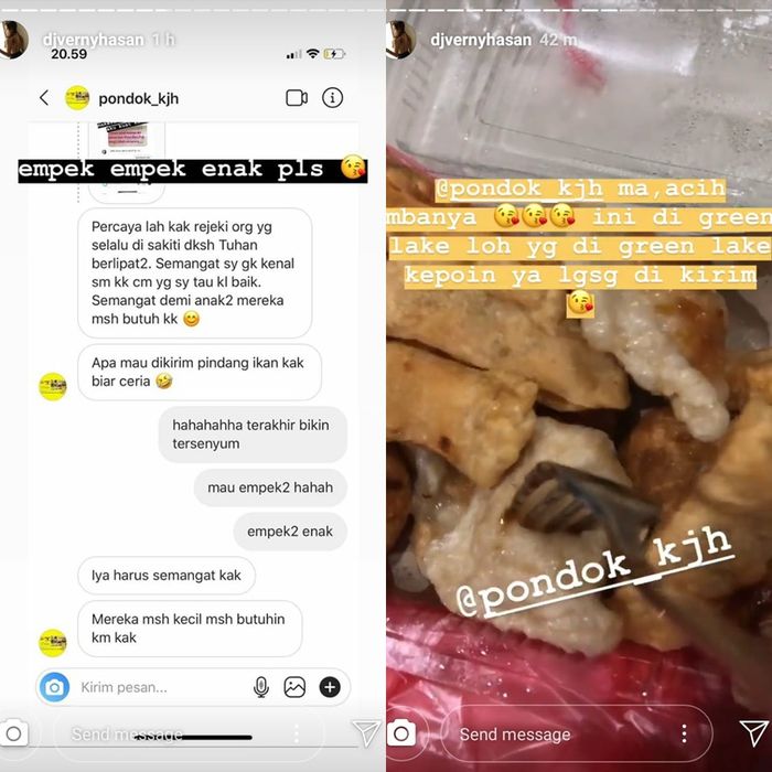 DJ Verny dikirimi pempek di tengah kesedihannya