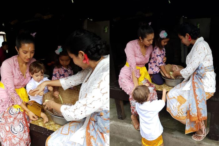 Happy Salma dan adik ipar, Maya Kerthyasa mempersiapkan perayaan Nyepi