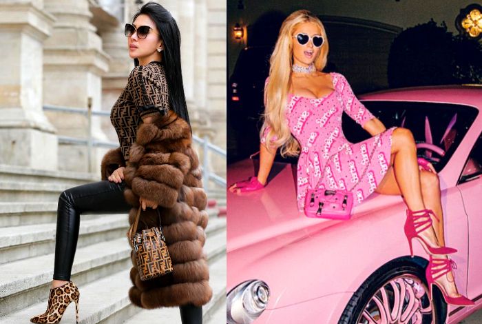 Penampilan Syahrini dan Paris Hilton yang sama-sama terlihat mewah dan cetar