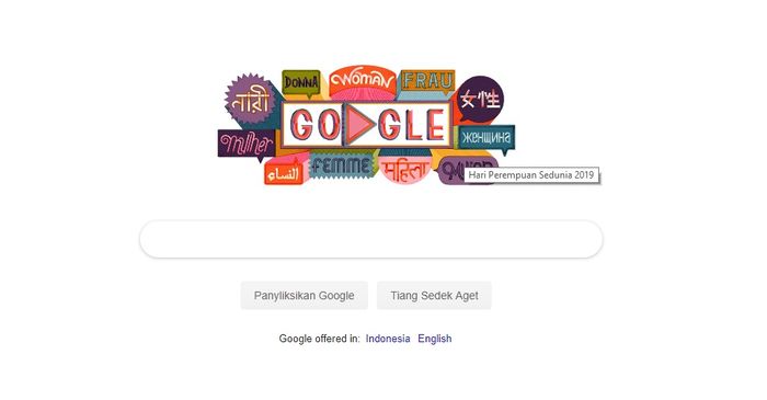 logo Google Doodle dalam memperingati Hari Perempuan Internasional