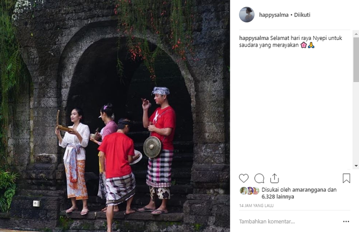Happy Salma rayakan Nyepi bersama keluarga
