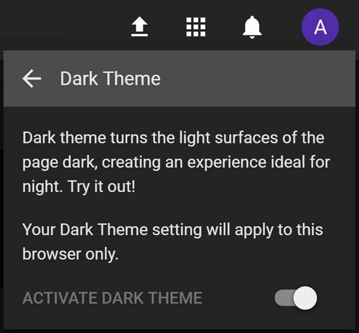 Fitur Dark Theme pada YouTube
