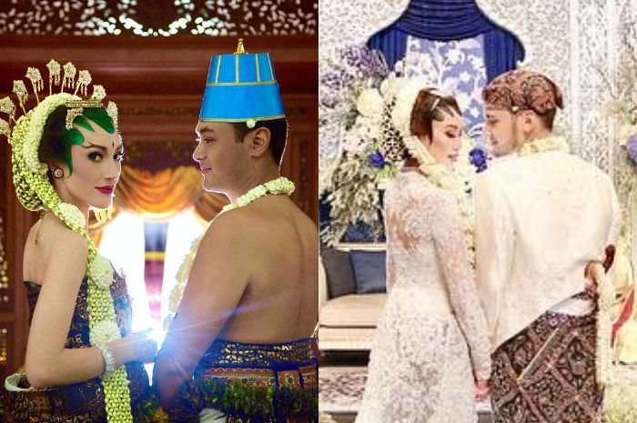 Varsha Strauss dan Kezia Toemion dalam busana pengantin Jawa