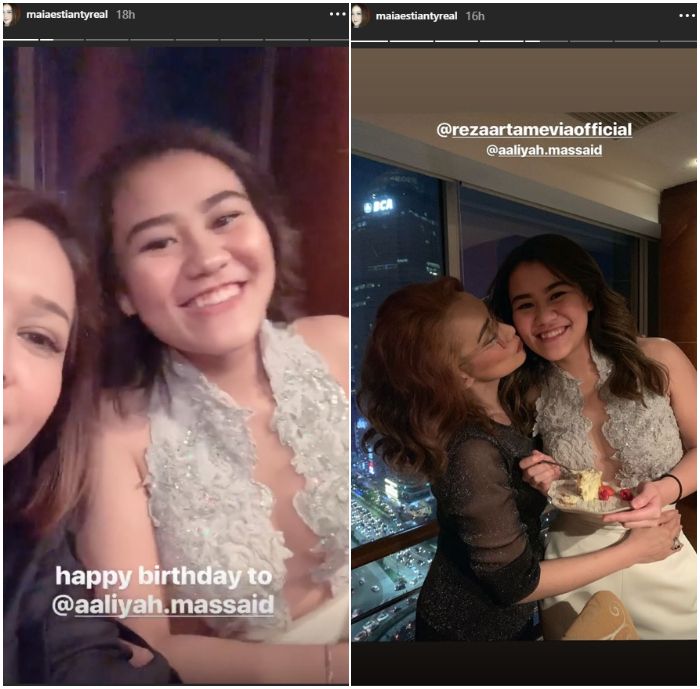 Maia Estianty datang acara dinner ulang tahun Aaliyah Massaid