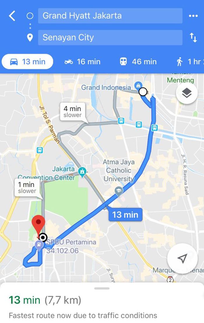 Lokasi Luna Maya berada dan jaraknya dengan lokasi jumpa pers Syahrini dan Reino Barack.