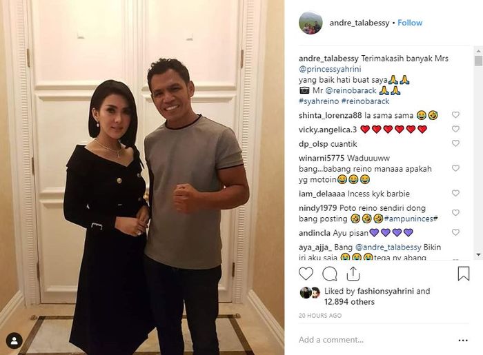 Andre Talabessy sampai 2 kali memuji Syahrini.