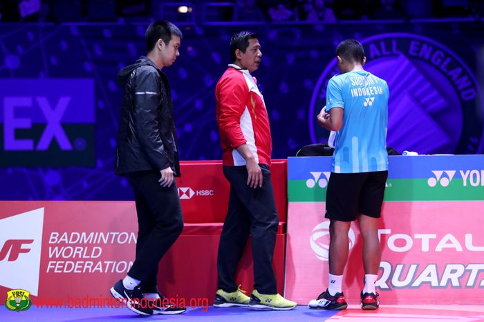 Hedra dan Nova Widianto Mendampingi Tommy Sugiarto di All England 2019