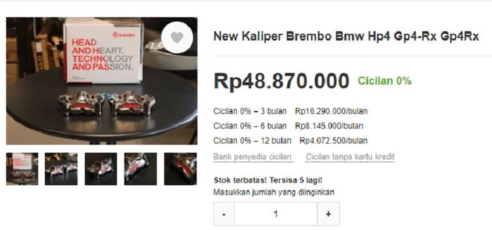 Harga kaliper Brembo tembus Rp 48 juta