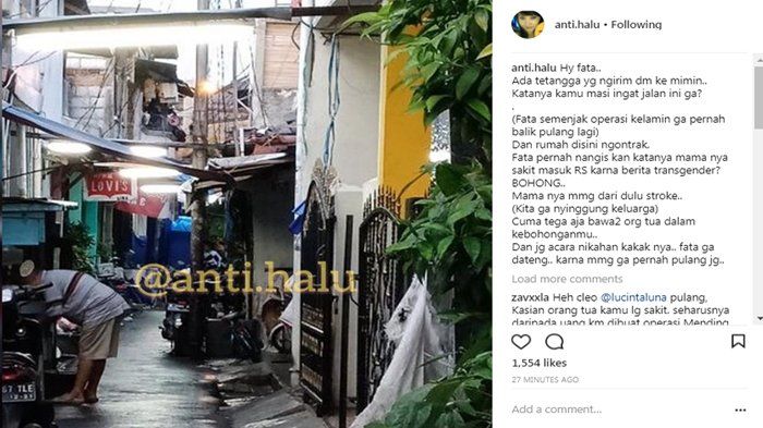 Gang sempit di rumah keluarga Lucinta Luna