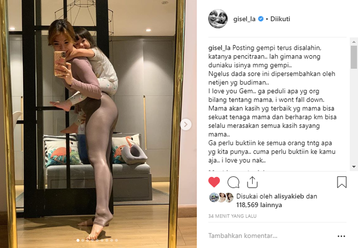 Gisel murka, foto kebersamaannya dengan Gempi disebut pencitraan