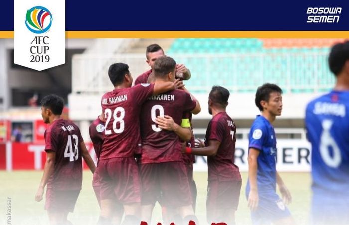 PSM Makassar menggilas Lao Toyota FC 7-3 dalam laga Piala AFC di Stadion Pakansari, Bogor, 13 Maret 2019.