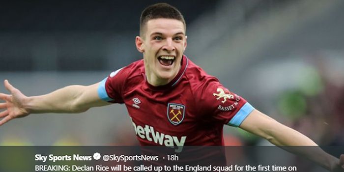 Pemain West Ham, Declan Rice.