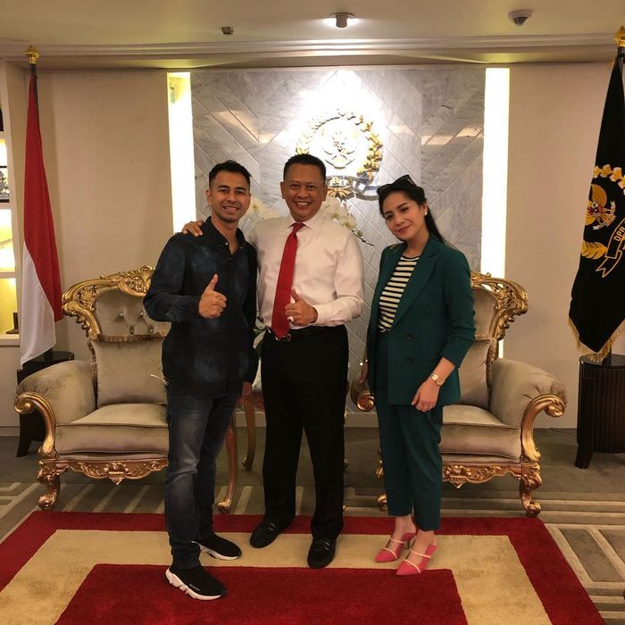 Raffi Ahmad, Nagita Slavina, dan ketua DPR RI - Bambang Soesatyo.