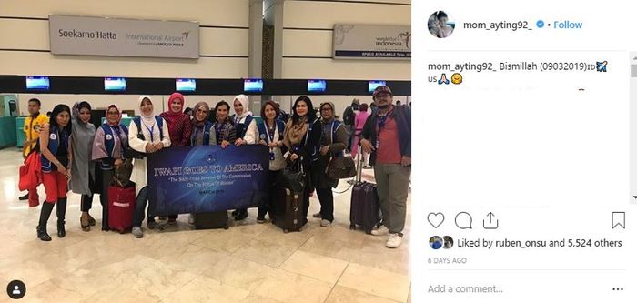 Ibunda Ayu Ting Ting bertolak ke Amerika Serikat untuk menghadiri Konferensi Wanita di markas besar PBB.