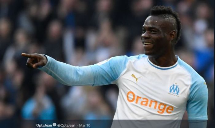 Mario Balotelli saat masih berseragam Olympique Marseille.