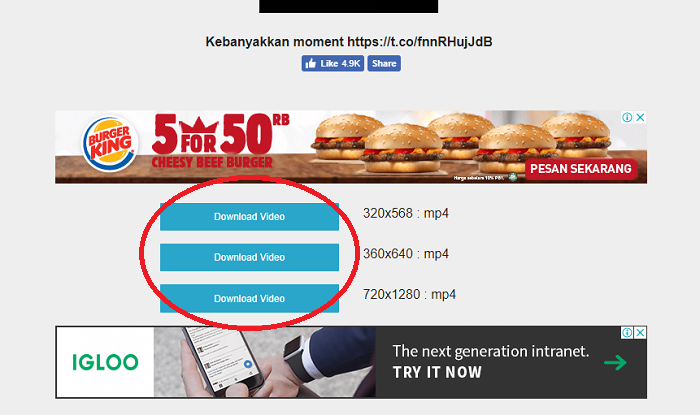 Pilih download video (Nextren/Arif Budiansyah)