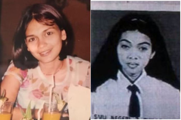 Foto masa remaja Luna Maya (kiri) dan Syahrini (kanan)