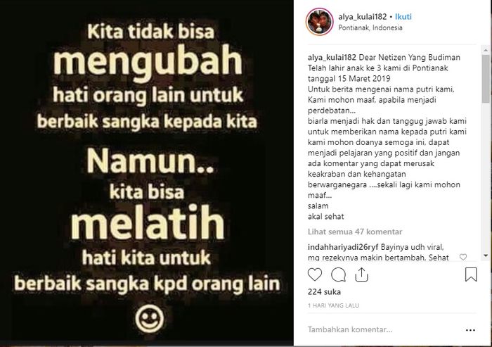 Permintaan maaf ibu <a href='https://pontianak.tribunnews.com/tag/syahreina' title='Syahreina'>Syahreina</a> <a href='https://pontianak.tribunnews.com/tag/luna-barack' title='Luna Barack'>Luna Barack</a>