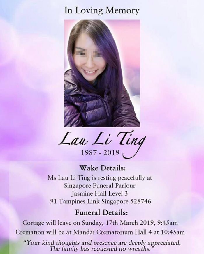 Kabar meninggalnya Lau Li Ting