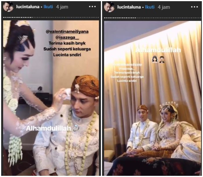 Mengaku telah resmi menikah, Lucinta Luna bagikan momen bersama dengan pria yang diduga adalah suaminya.