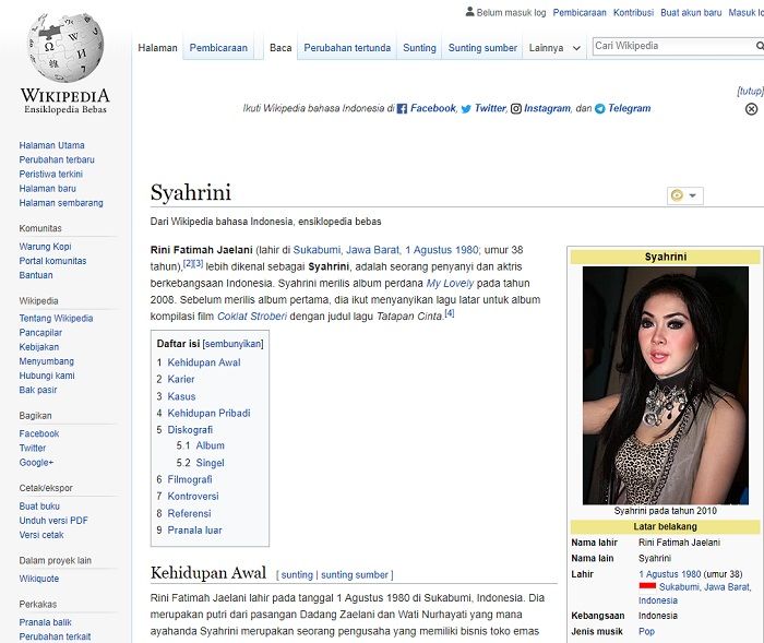 tahun lahir Syahrini