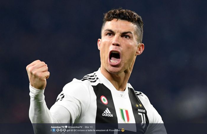 TWITTER.COM/JUVENTUSTV
Megabintang Juventus, Cristiano Ronaldo, melakukan selebrasi.