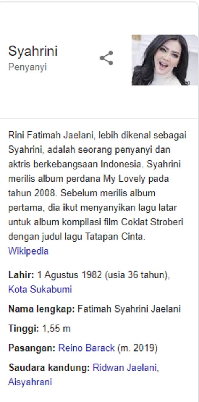 tahun lahir Syahrini 1982
