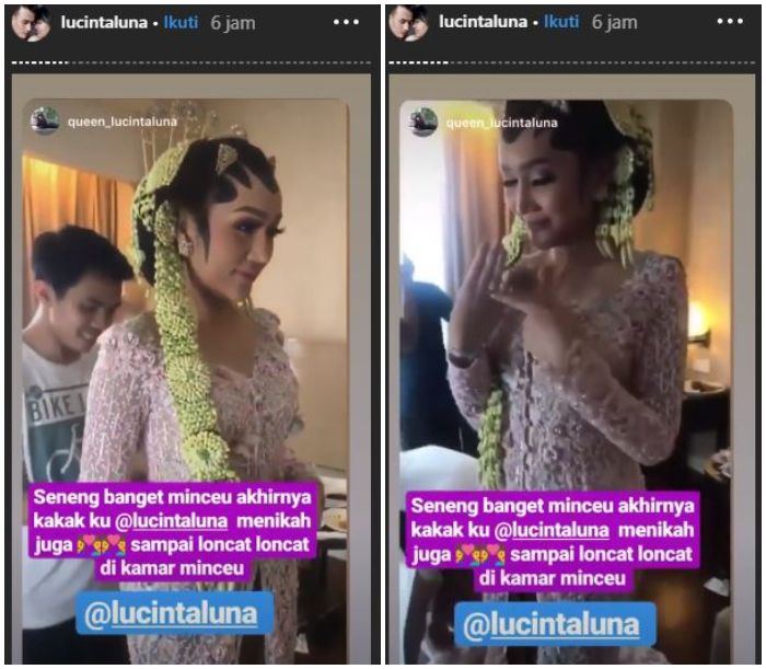 Mengaku telah resmi menikah, Lucinta Luna kenakan busana pengantin adat Jawa Tengah.