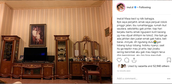 Unggahan Inul di Instagram