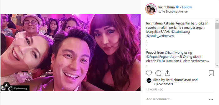 Lucinta Luna Dapat Wejangan Malam Pertama Dari Baim Wong dan Paula Verhoeven