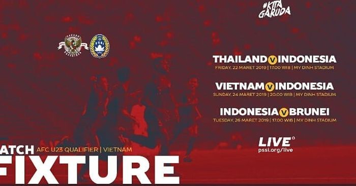 Jadwal timnas dan live streaming timnas U-23 Indonesia vs Thailand di kualifikasi Piala Asia U-23 2020.