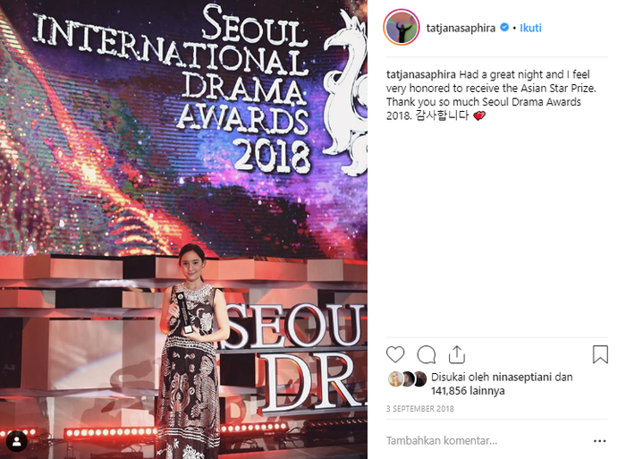 Tatjana Saphira terima penghargaan internasional