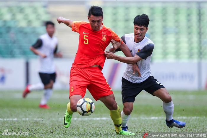 Laga timnas U-23 China vs Laos pada kualifikasi Piala Asia U-23 2020 di Shah Alam Stadium, 22 Maret 2019. 