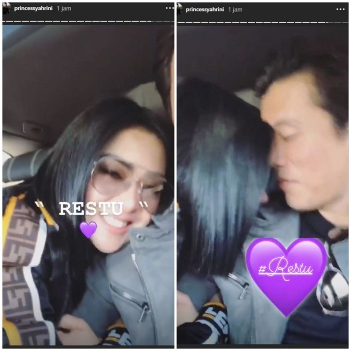 Syahrini dan suaminya Reino Barack bermesraan di Swiss.