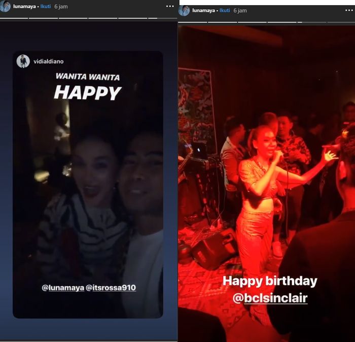 Luna Maya hadir di acara ulang tahun Bunga Citra Lestari.
