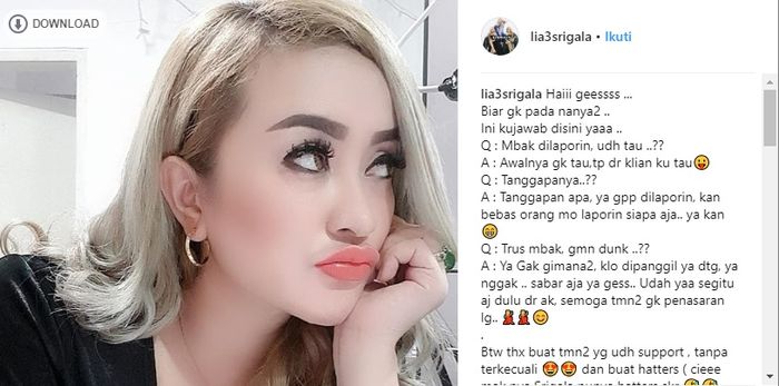 Unggahan Lia Ladysta